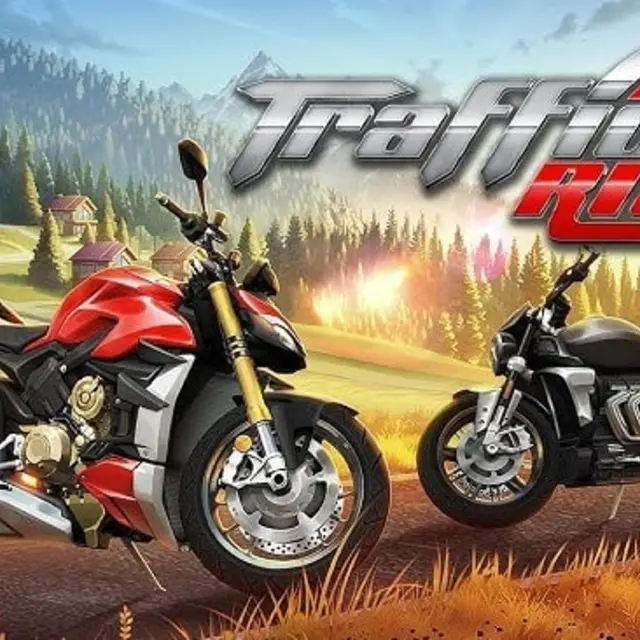 First person view over motorbike handlebars passing traffic