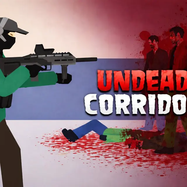 Lone survivor firing down a narrow corridor at approaching zombies