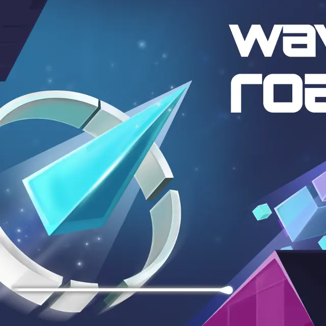 Arrow steering down a twisting neon slope