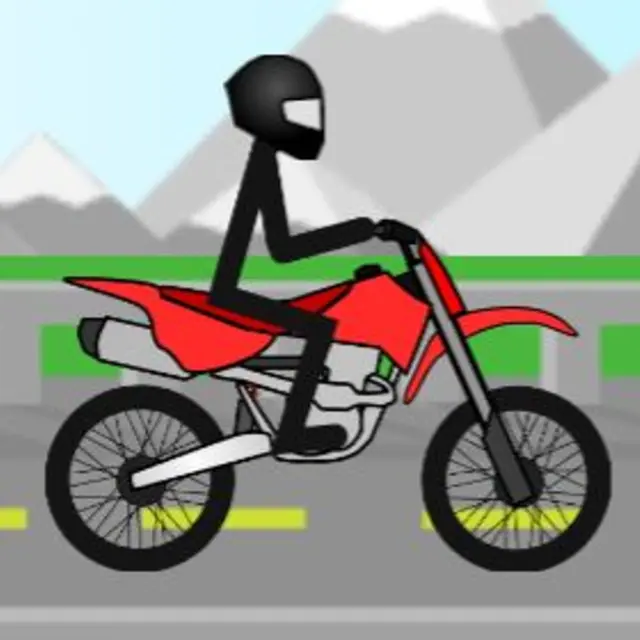 Motorbike holding a wheelie while passing traffic on a varied road