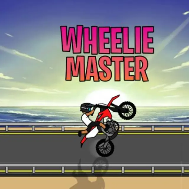 Side on motorbike at a precise wheelie angle with a balance indicator