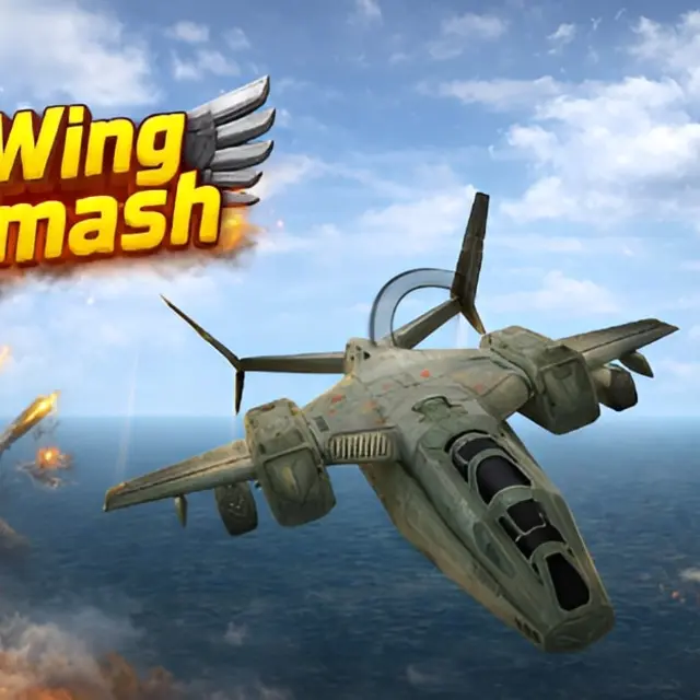 Aircraft weaving between obstacles while firing at an enemy plane