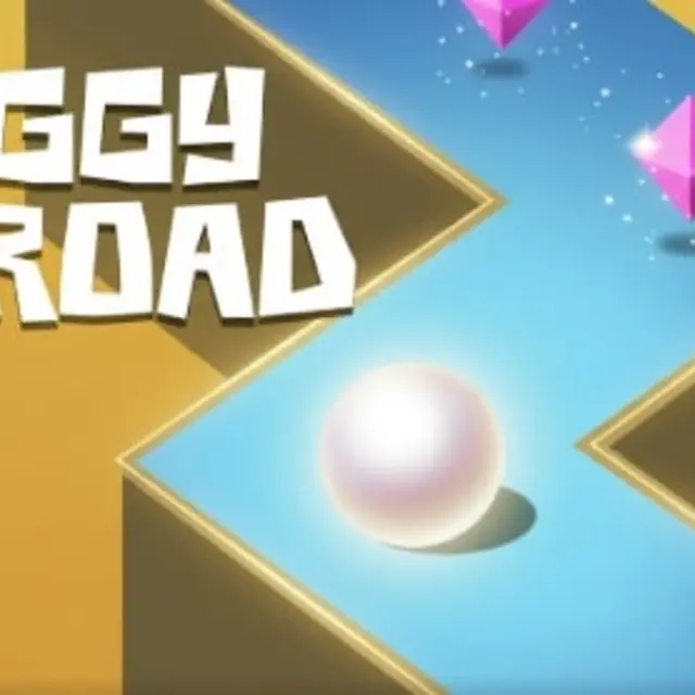 Ball rolling along a thin zigzag path above empty space